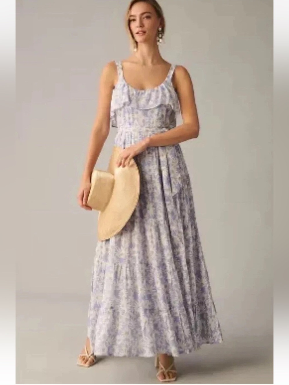 Paige Tevin Periwinkle Dress Daisy Floral Print Maxi Size S
$299 Ruffle NWT - Picture 2 of 12